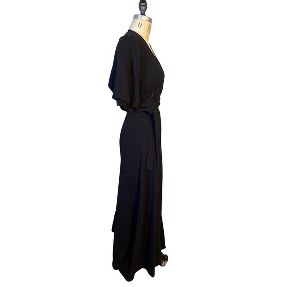 9 Seed Condesa Wrap Maxi Dress in Black Cotton Size Medium - Picture 5 of 9